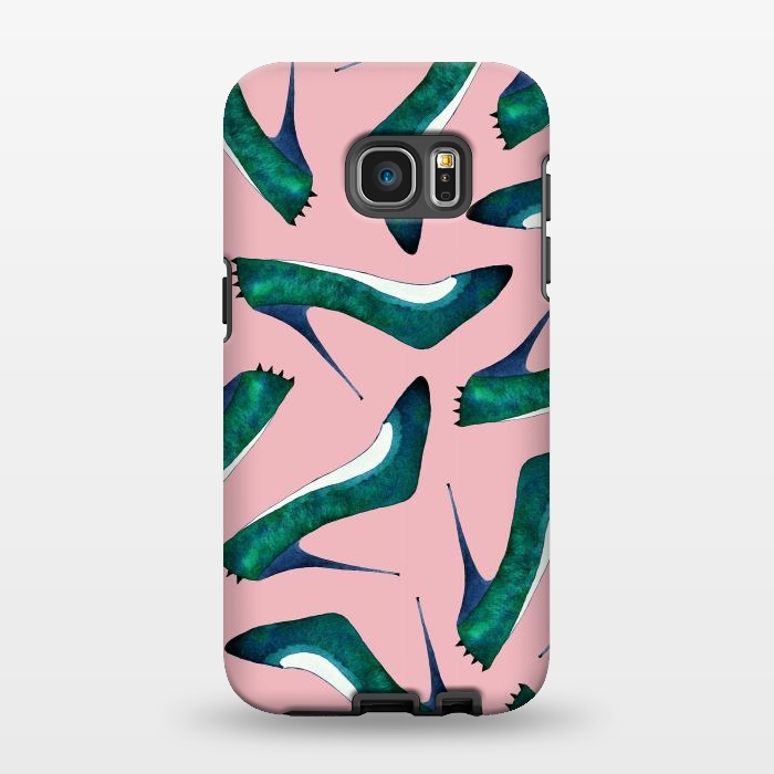 Galaxy S7 EDGE StrongFit Green With Envy Pink by Amaya Brydon