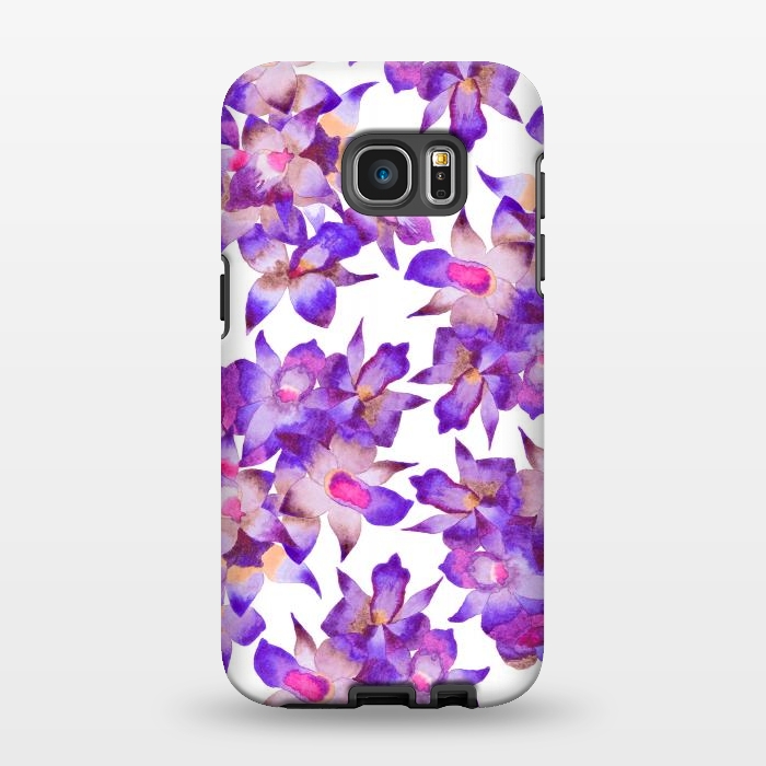 Galaxy S7 EDGE StrongFit Vintage Floral Violet by Amaya Brydon