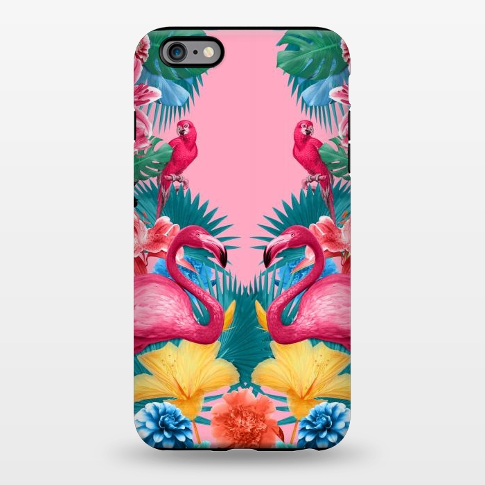 iPhone 6/6s plus StrongFit Flamingo and Tropical garden by Burcu Korkmazyurek