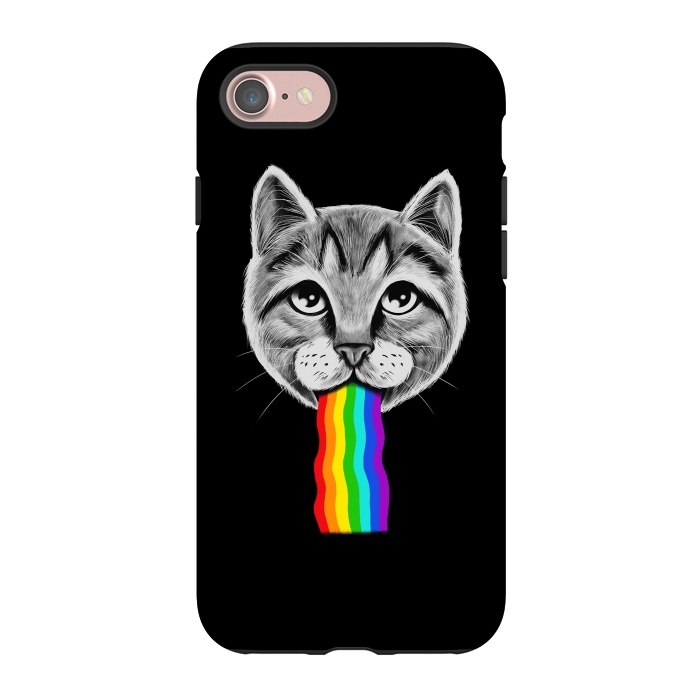 iPhone 7 StrongFit Cat rainbow by Coffee Man