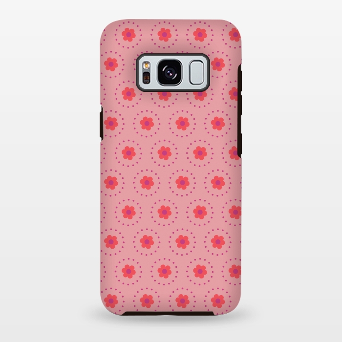 Galaxy S8 plus StrongFit Pink Circular Floral by Rosie Simons