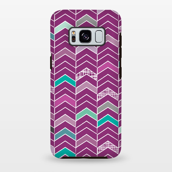 Galaxy S8 plus StrongFit Chevron Purple by Rosie Simons