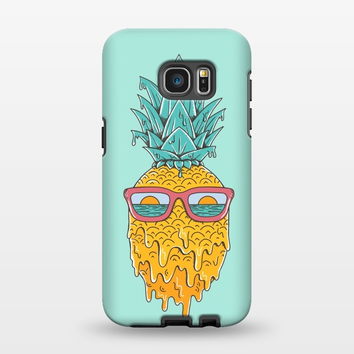 Galaxy S7 EDGE StrongFit Pineapple Summer Blue by Coffee Man