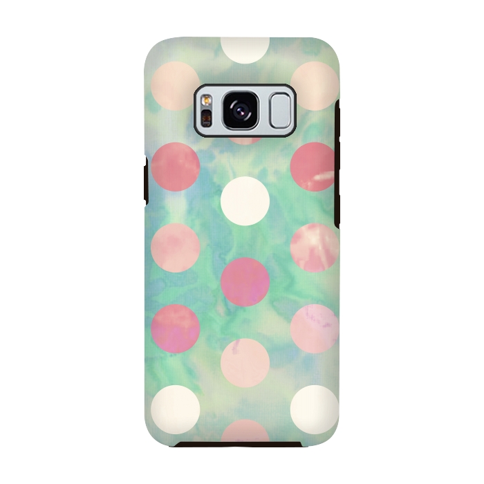 Galaxy S8 StrongFit Polka Dots Watercolor Front by Girly Trend
