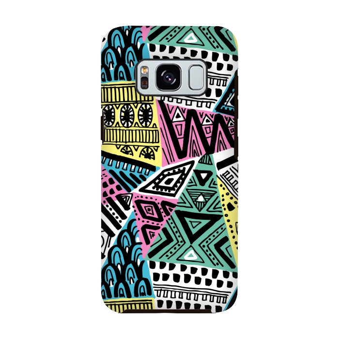 Galaxy S8 StrongFit Tribal triangles by Laura Grant
