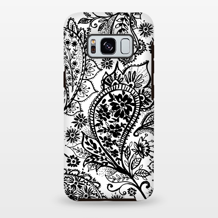 Galaxy S8 plus StrongFit Ink paisley by Laura Grant