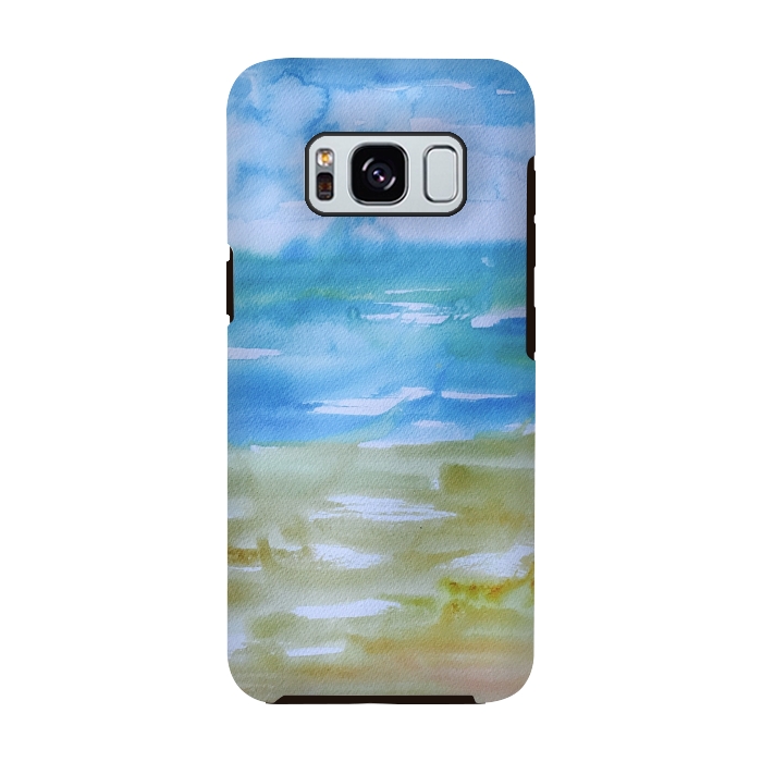 Galaxy S8 StrongFit Miami Beach Watercolor #1 by ANoelleJay