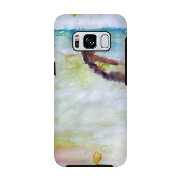 Galaxy S8 StrongFit Miami Beach Watercolor #3 by ANoelleJay