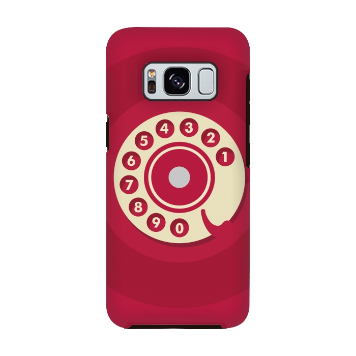 Galaxy S8 StrongFit Vintage Red Telephone by Dellán