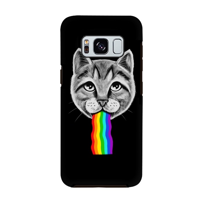 Galaxy S8 StrongFit Cat rainbow by Coffee Man