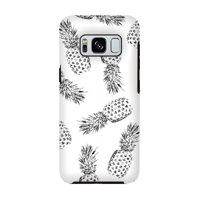 Galaxy S8 StrongFit Pineapples black and white by Rui Faria