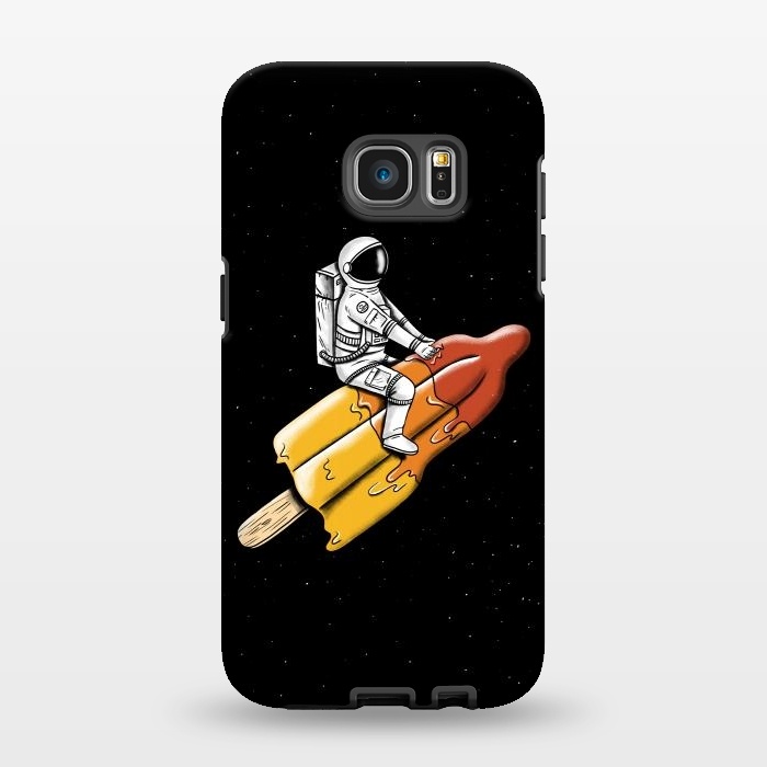 Galaxy S7 EDGE StrongFit Astronaut Melted Rocket by Coffee Man