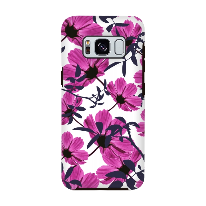 Galaxy S8 StrongFit Floral Explorers  (White)  by Zala Farah