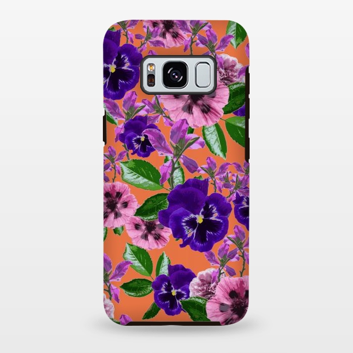 Galaxy S8 plus StrongFit Orange Floral Garden by Zala Farah