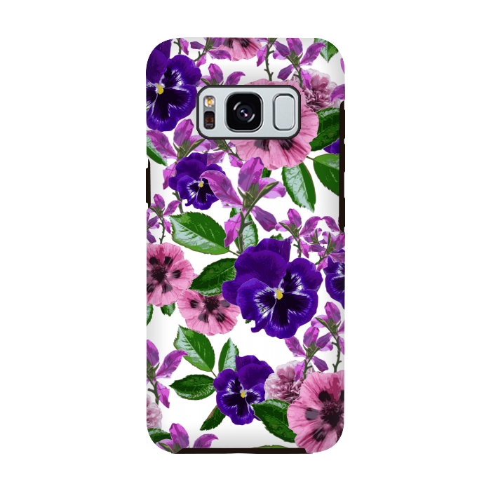 Galaxy S8 StrongFit White Floral Garden by Zala Farah