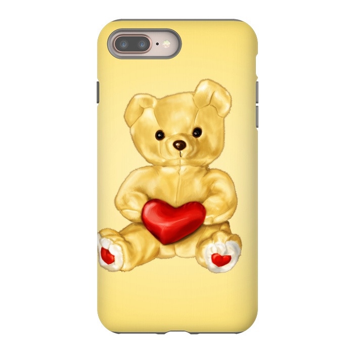 iPhone 7 plus StrongFit Cute Teddy Bear Hypnotist With Heart by Boriana Giormova