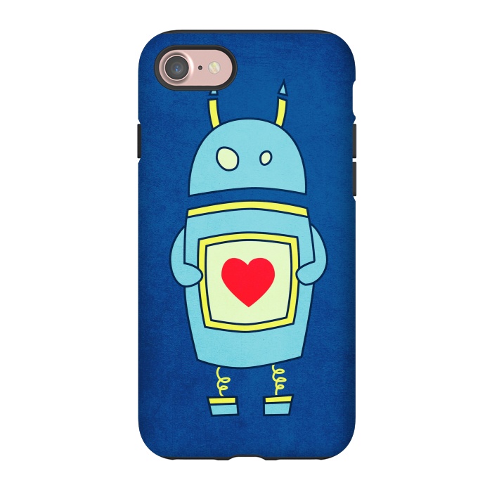 iPhone 7 StrongFit Clumsy Cute Robot With Heart by Boriana Giormova