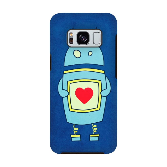 Galaxy S8 StrongFit Clumsy Cute Robot With Heart by Boriana Giormova