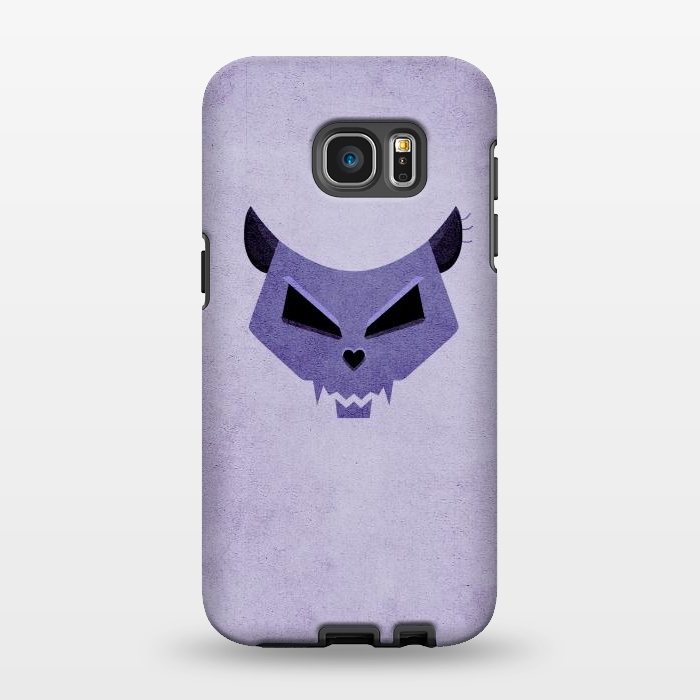 Galaxy S7 EDGE StrongFit Purple Evil Cat Skull by Boriana Giormova