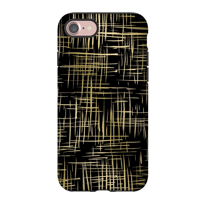iPhone 7 StrongFit Crosshatch Black by Caitlin Workman