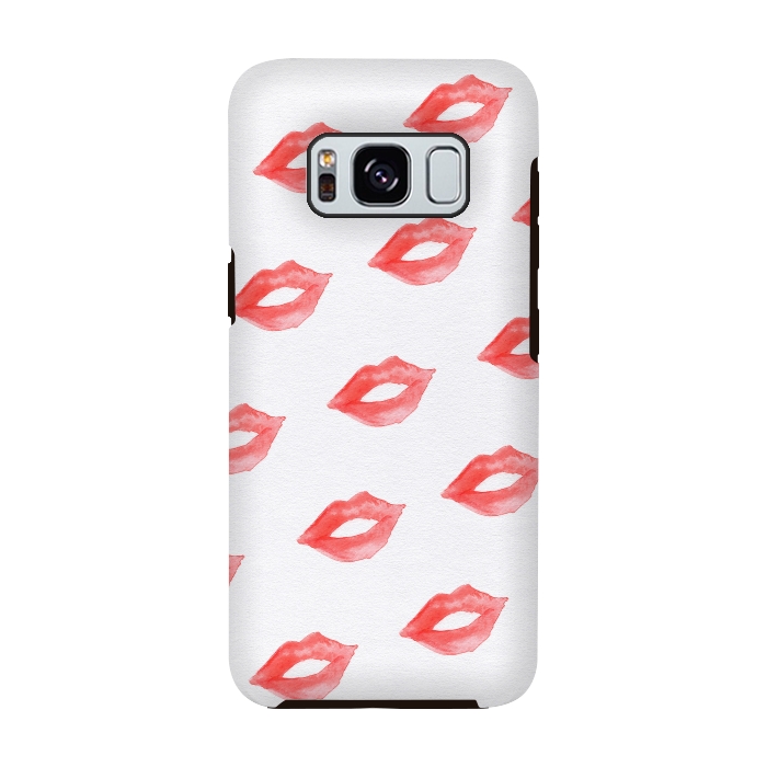Galaxy S8 StrongFit Lips Red by Caitlin Workman