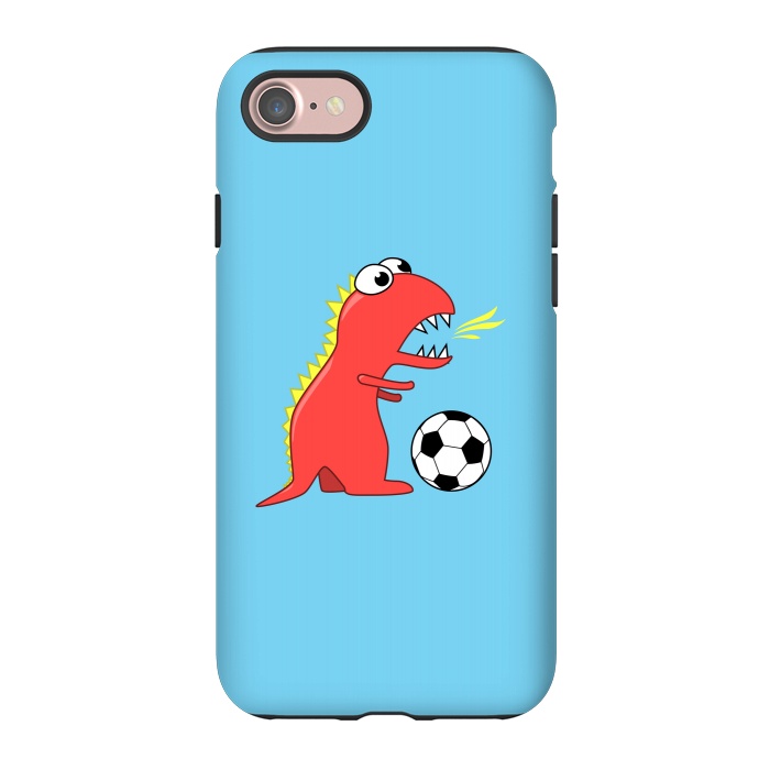 iPhone 7 StrongFit Funny Cartoon Dinosaur Soccer Player by Boriana Giormova