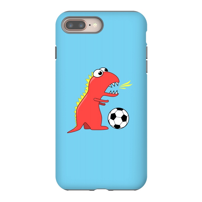 iPhone 7 plus StrongFit Funny Cartoon Dinosaur Soccer Player by Boriana Giormova