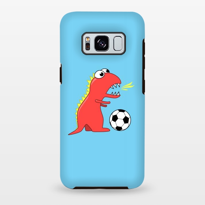 Galaxy S8 plus StrongFit Funny Cartoon Dinosaur Soccer Player by Boriana Giormova