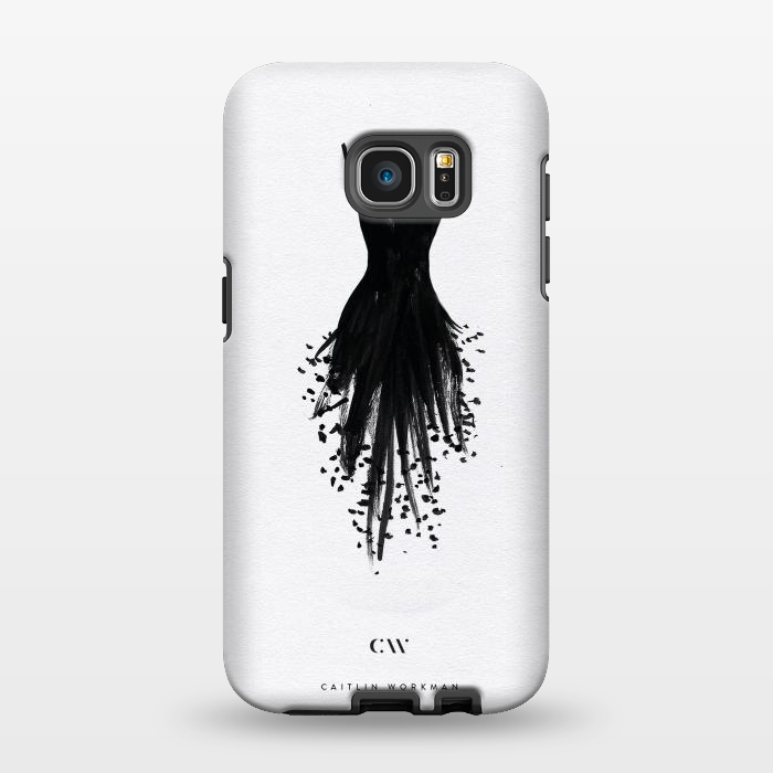 Galaxy S7 EDGE StrongFit Little Black Fringe Dress by Caitlin Workman