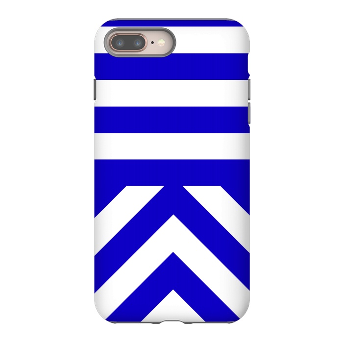 iPhone 7 plus StrongFit Blue Stripes by Caitlin Workman