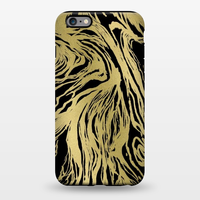iPhone 6/6s plus StrongFit Black and Gold Marble by Caitlin Workman