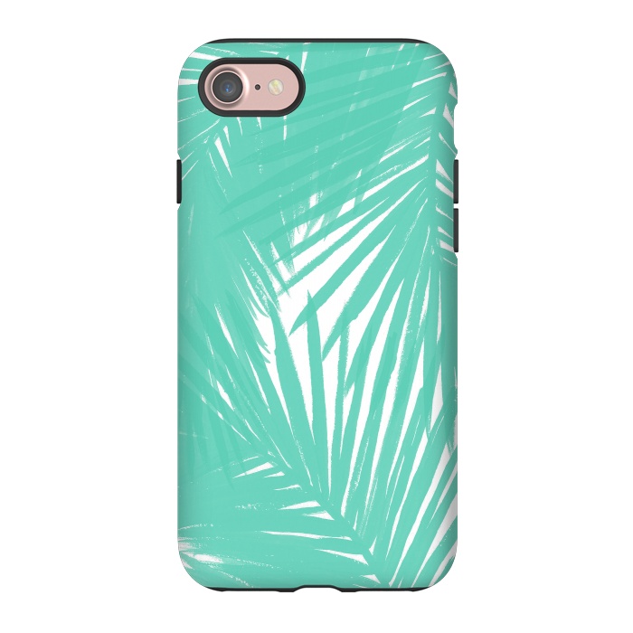 iPhone 7 StrongFit Palms Teal by Caitlin Workman