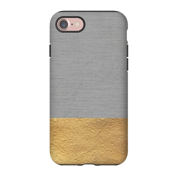 iPhone 7 StrongFit Color Blocked Gold and Grey by Caitlin Workman