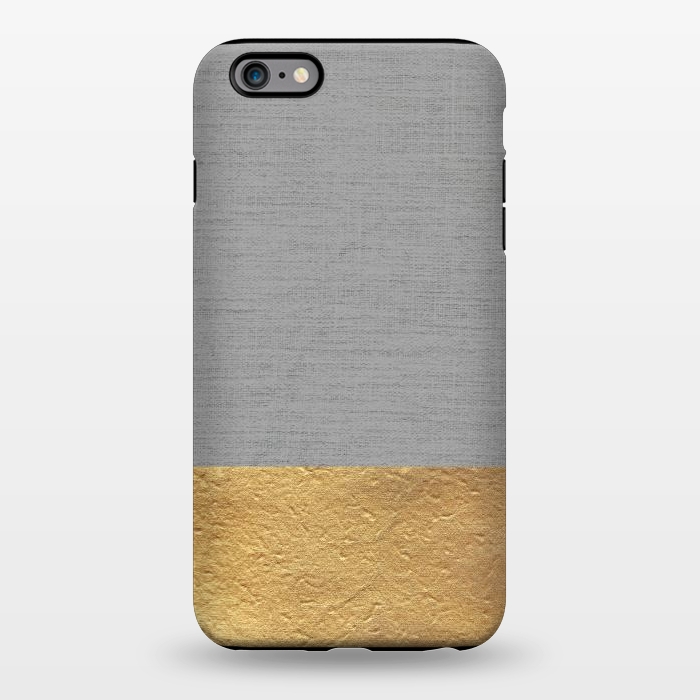 iPhone 6/6s plus StrongFit Color Blocked Gold and Grey by Caitlin Workman