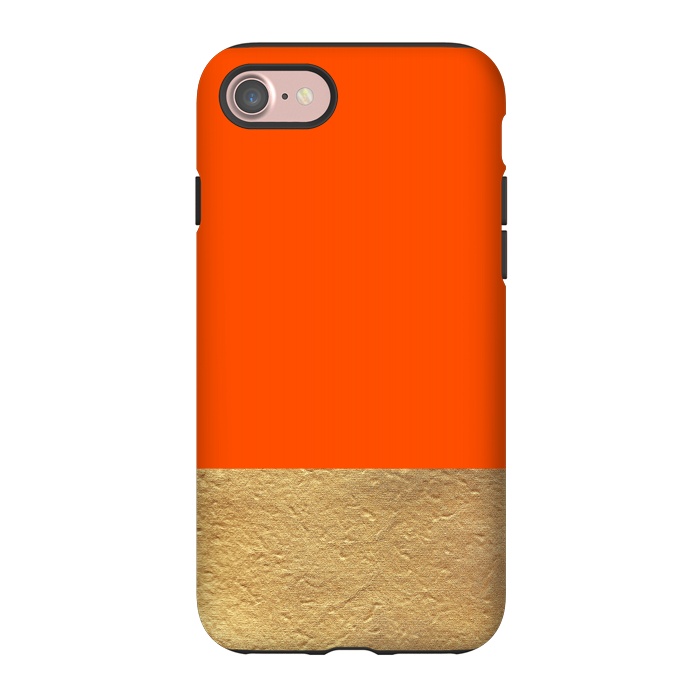 iPhone 7 StrongFit Color Block Red and Gold by Caitlin Workman