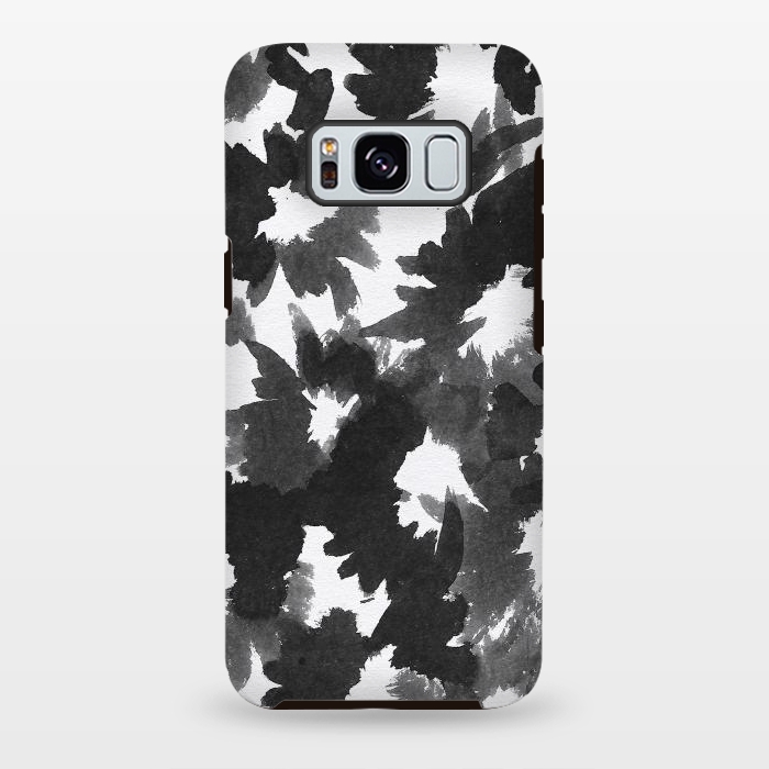 Galaxy S8 plus StrongFit Black Floral by Caitlin Workman