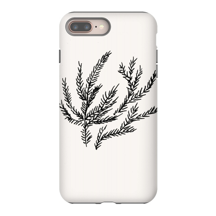 iPhone 7 plus StrongFit Summer Coral Fern by Caitlin Workman