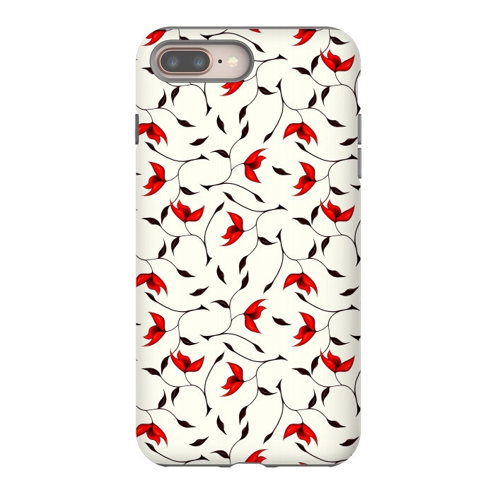 iPhone 7 plus StrongFit Beautiful Strange Red Flowers Pattern by Boriana Giormova