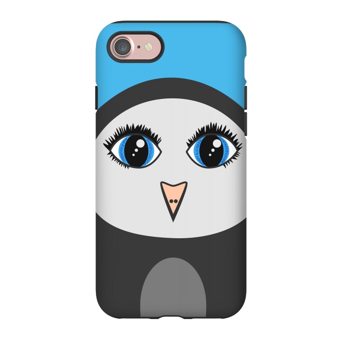 iPhone 7 StrongFit Cute Cartoon Geometric Penguin Face by Boriana Giormova