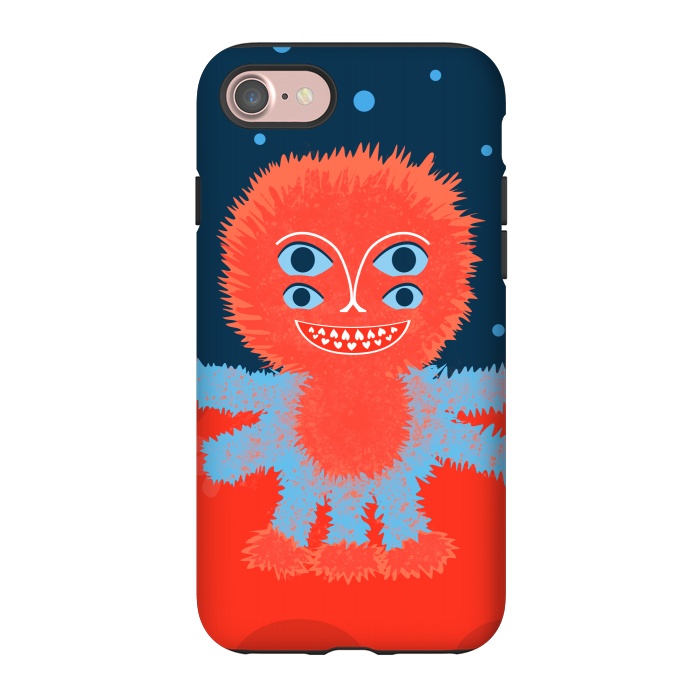 iPhone 7 StrongFit Cute Furry Cartoon Alien Character by Boriana Giormova
