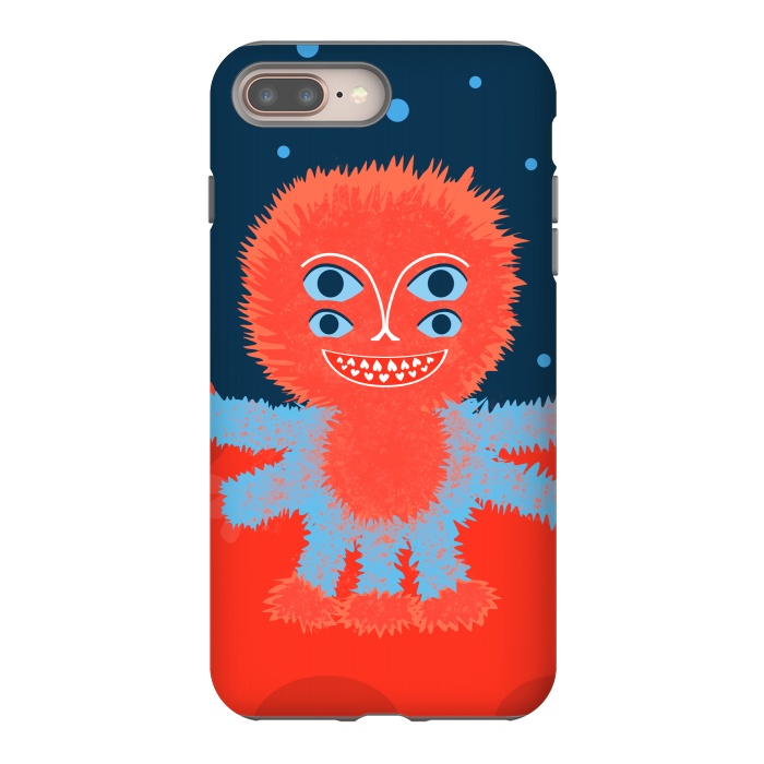 iPhone 7 plus StrongFit Cute Furry Cartoon Alien Character by Boriana Giormova
