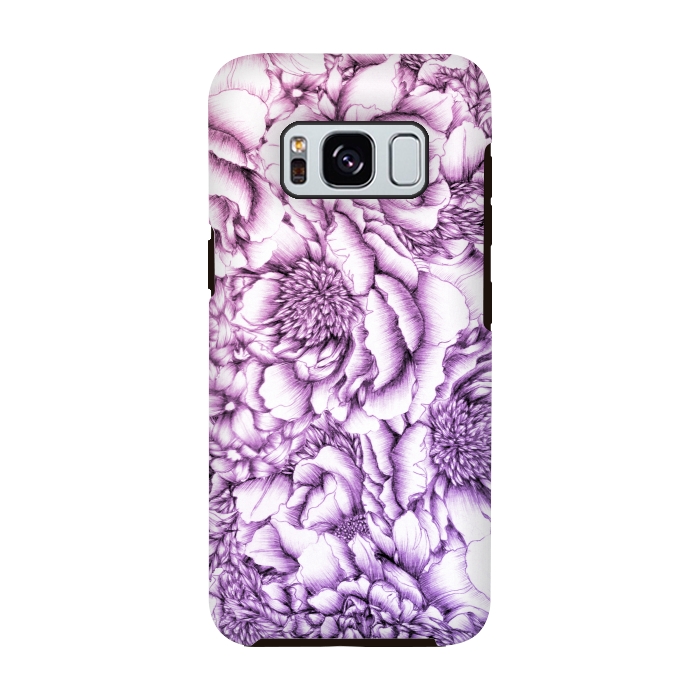 Galaxy S8 StrongFit Peony Flower Pattern by ECMazur 