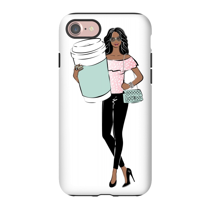 iPhone 7 StrongFit Girl with a big coffee cup by Martina