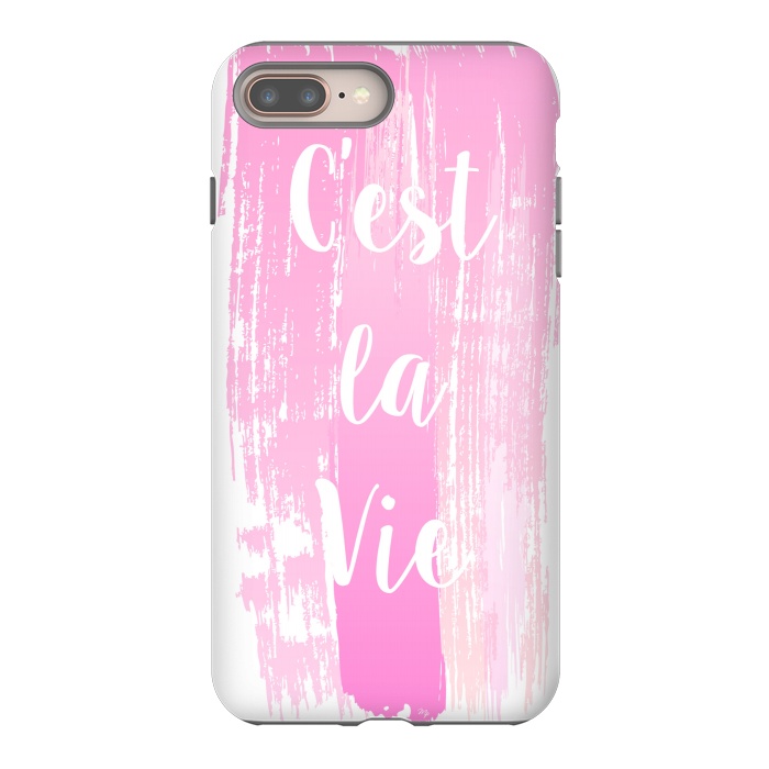 iPhone 7 plus StrongFit C'est la vie pink watercolour by Martina