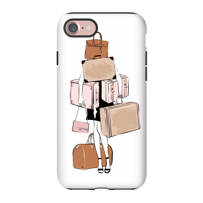 iPhone 7 StrongFit Woman with luggage by Martina