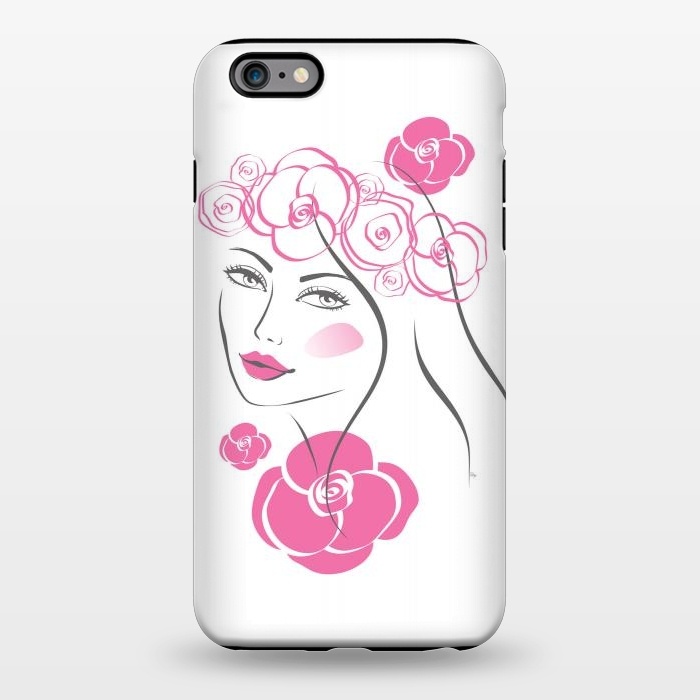 iPhone 6/6s plus StrongFit Pink Rose Lady by Martina