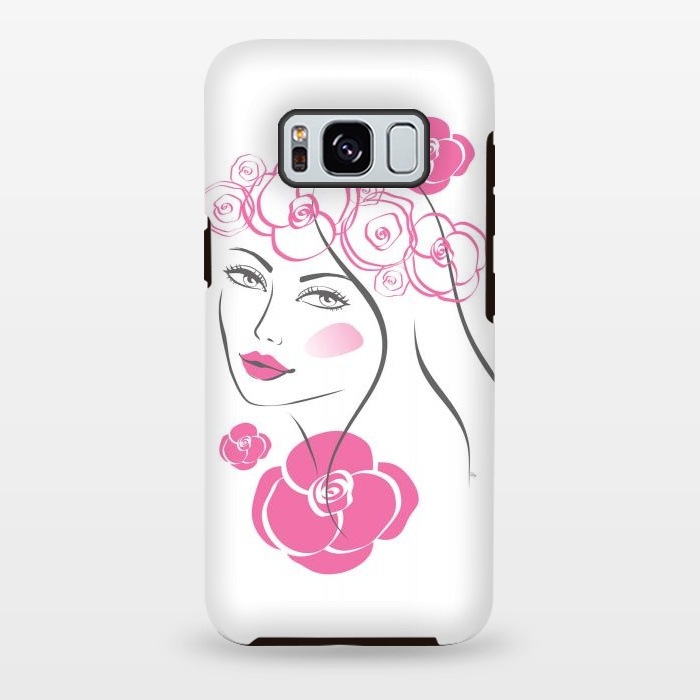 Galaxy S8 plus StrongFit Pink Rose Lady by Martina