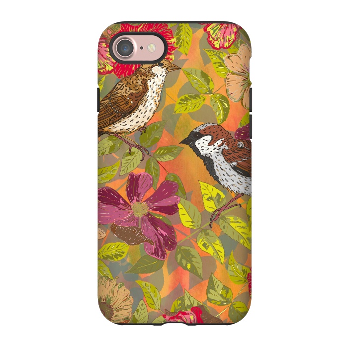 iPhone 7 StrongFit Sparrow and Wild Rose by Lotti Brown