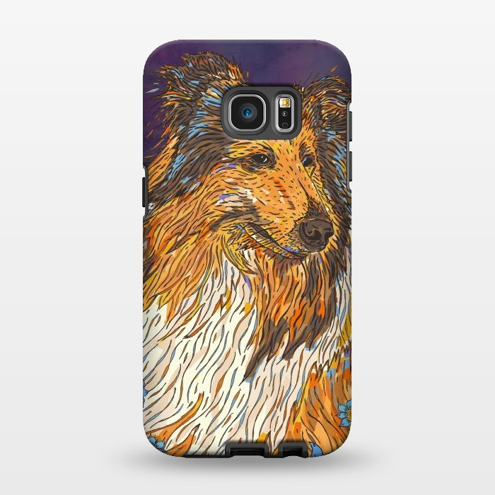 Galaxy S7 EDGE StrongFit Rough Collie by Lotti Brown