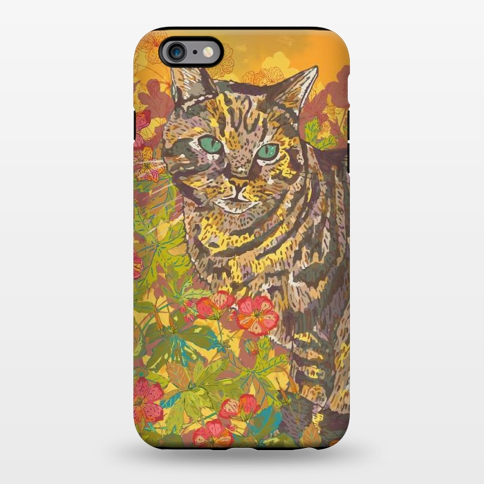 iPhone 6/6s plus StrongFit Tabby Cat in Geraniums by Lotti Brown